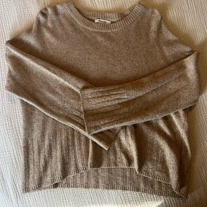 Madewell Crop Sweater in Tan
